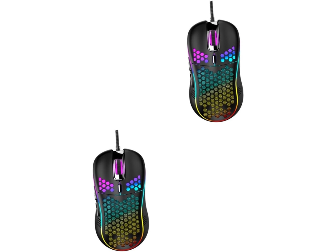 Ratón Ergonómico Para Juegos Rgb Con Cable De 2 Piezas E Iluminación Para Ordenador