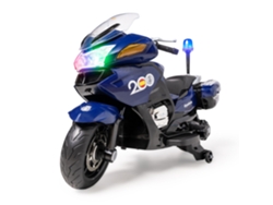 Moto Infantil de la Policía Nacional Española, Doble Asiento, Luces y Sonidos, Batería 24v, Azul, Ataa