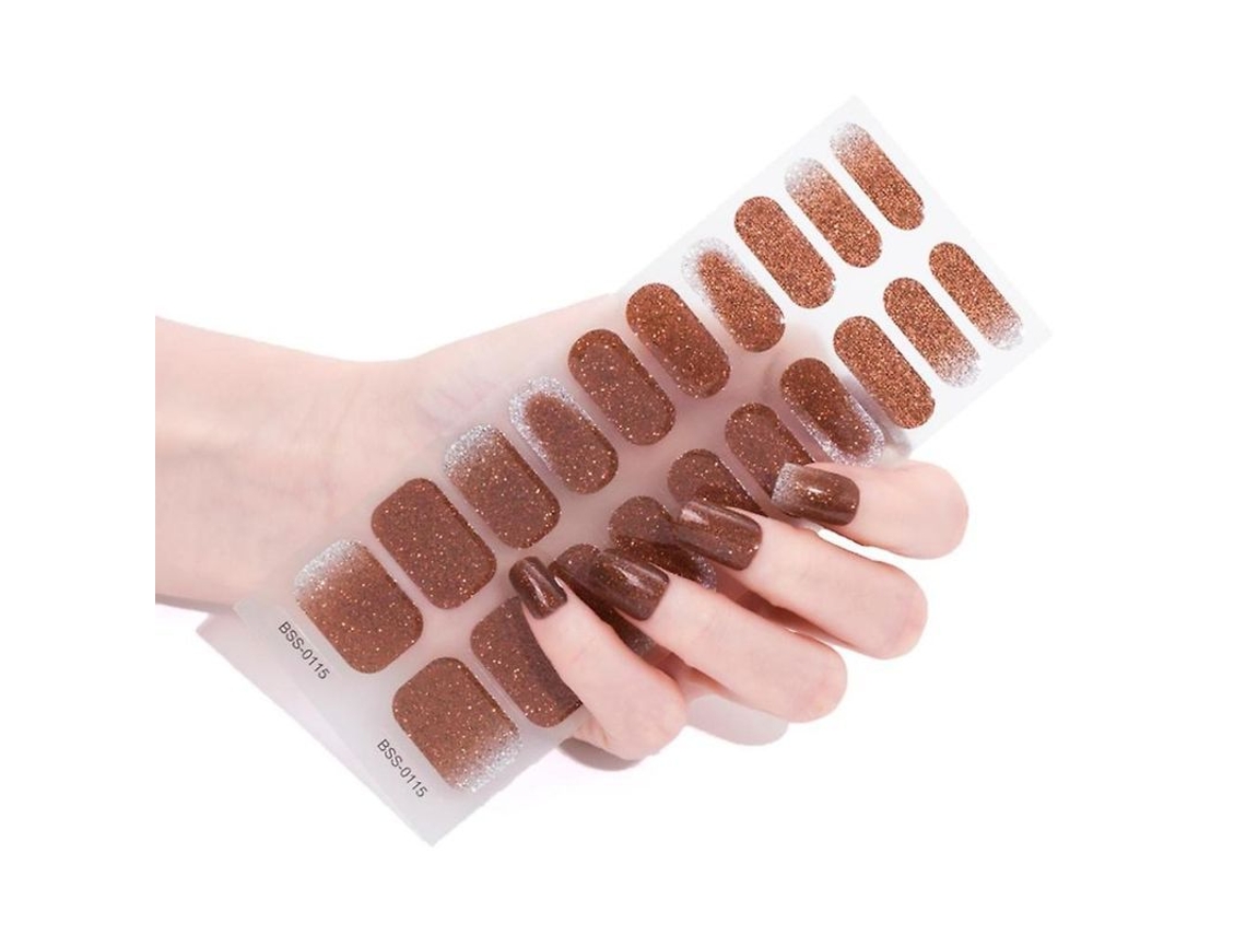 20 Pegatinas De Uñas De Gel Semicuradas Con Lima Y Alcohol, Requiere Lámpara Uv/led