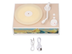 Altavoz Bluetooth Clásico De Estilo Retro Con Luz Ambiental, Luz Nocturna, Compatible Con Tarjeta De 32 Gb, Color Blanco.