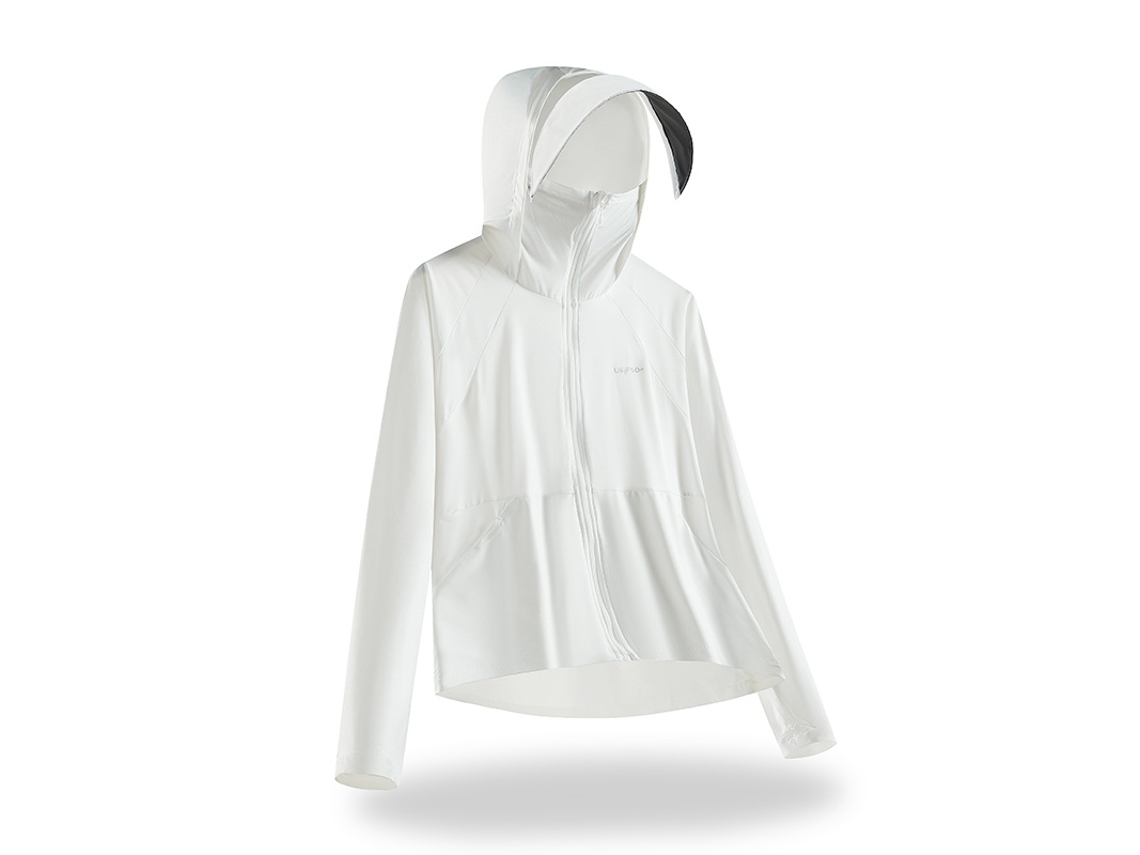 Chaqueta Feminina Chrui Protección Upf 50+ Seda De Hielo Secado Rápido (blanco, Xl)