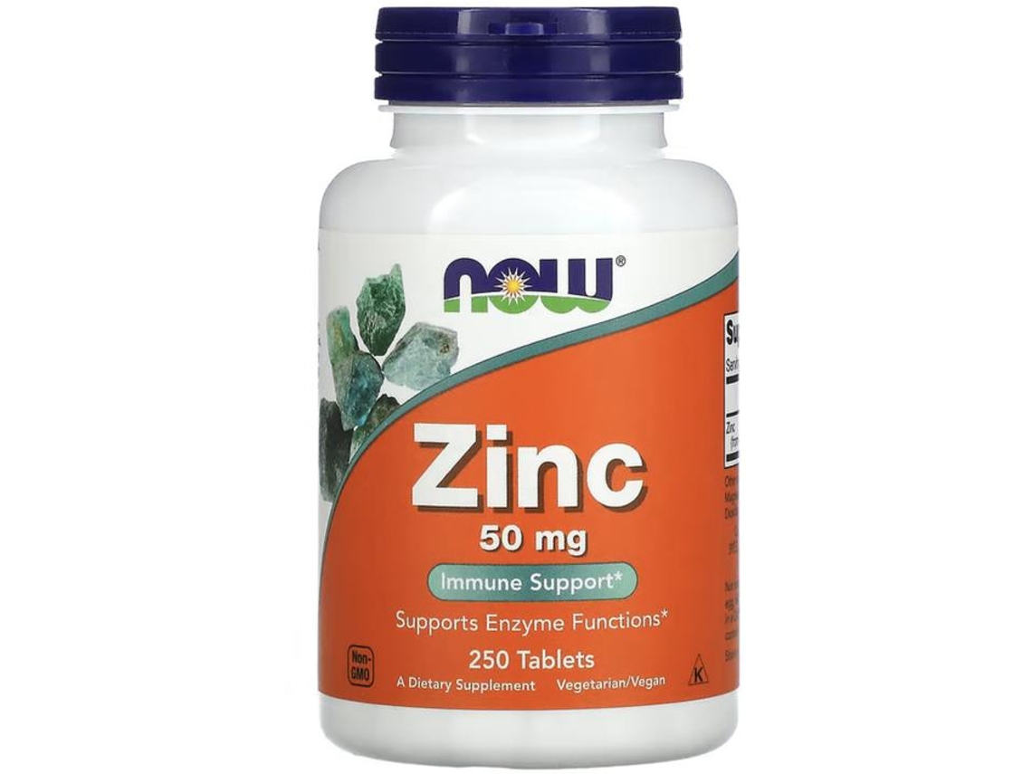 Zinc, 50 Mg Supports Enzyme Functions 250 Tablets Now Foods
