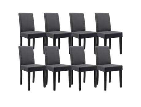 Juego de Sillas de Comedor [EN.CASA] (8 Un - Gris Oscuro - 90x42x48 cm - Cuero SintÁÂÁÂÁÂÁ©tico)