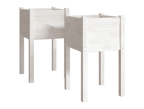 Jardinera VIDAXL 810792 (40 x 40 x 70 cm - Madera - Blanco)