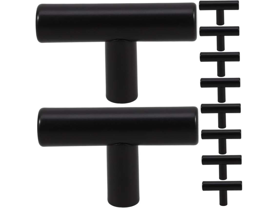 10 Pomos Modernos De Acero Inoxidable Para Armarios De Cocina, Color Negro Mate, Con Un Solo Orificio