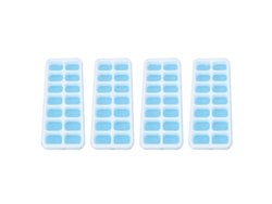 4pcs Moldes De Cubitos De Hielo Con Tapa Desmontable Caja De Almacenamiento Para Complementos Infantiles Azul