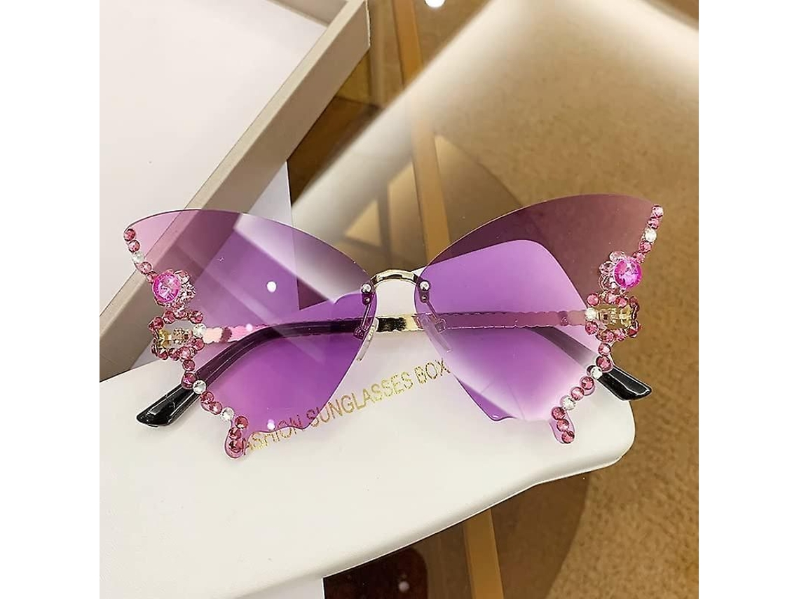 2026-gafas De Sol Mariposa Con Diamantes Para Mujer, Diseño Novel Y Elegante De Verano 2023