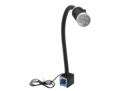 Lámpara De Trabajo Led Magnética De 9w Y 24v Con Cuello De Cisne Flexible Y Base Magnética Para Uso Industrial.
