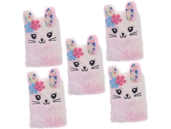 Piezas De Lindos Cuadernos De Papelería De Peluche Con Forma De Conejito De Dibujos Animados Para La
