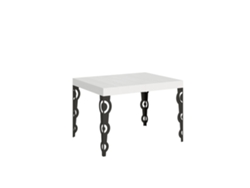 Mesa extensible 70x110/194 cm Karamay Fresno Blanco estructura Antracita
