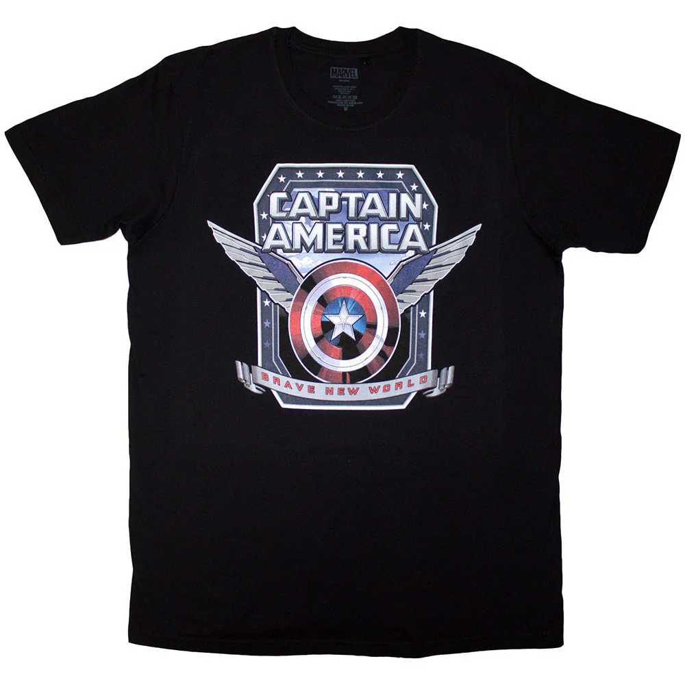 Rockinstone Marvel Comics Captain America Brave New World Shield Camiseta Classic（xxxl）