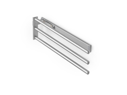 EMUCA Toallero Extensible- 3 Brazos- Aluminio- Anodizado Mate