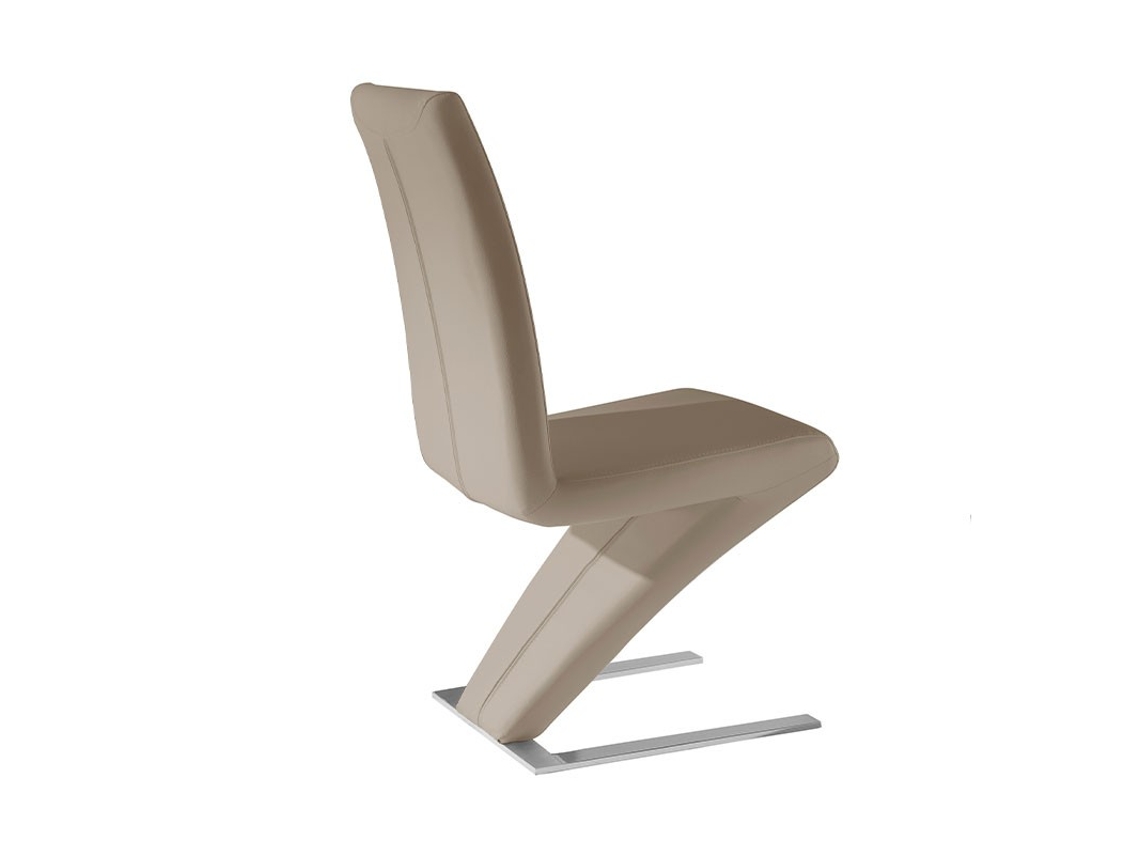 Conjunto de 2 Cadeiras de Jantar Ecopele Silva MOMMA HOME (Creme - Polipele -46x69x99 cm)