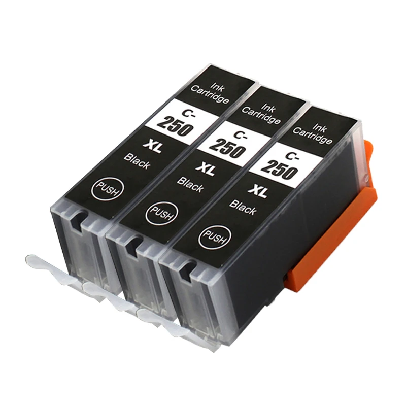 3 Cartuchos De Tinta Negra pgi250 Pgi-250 Cli-251 Para Canon Pixma Mg5420 Mg5422 Mg5520 Mg5522 Mg6420 Ip7220 Mx722 Mx922 Ix6820