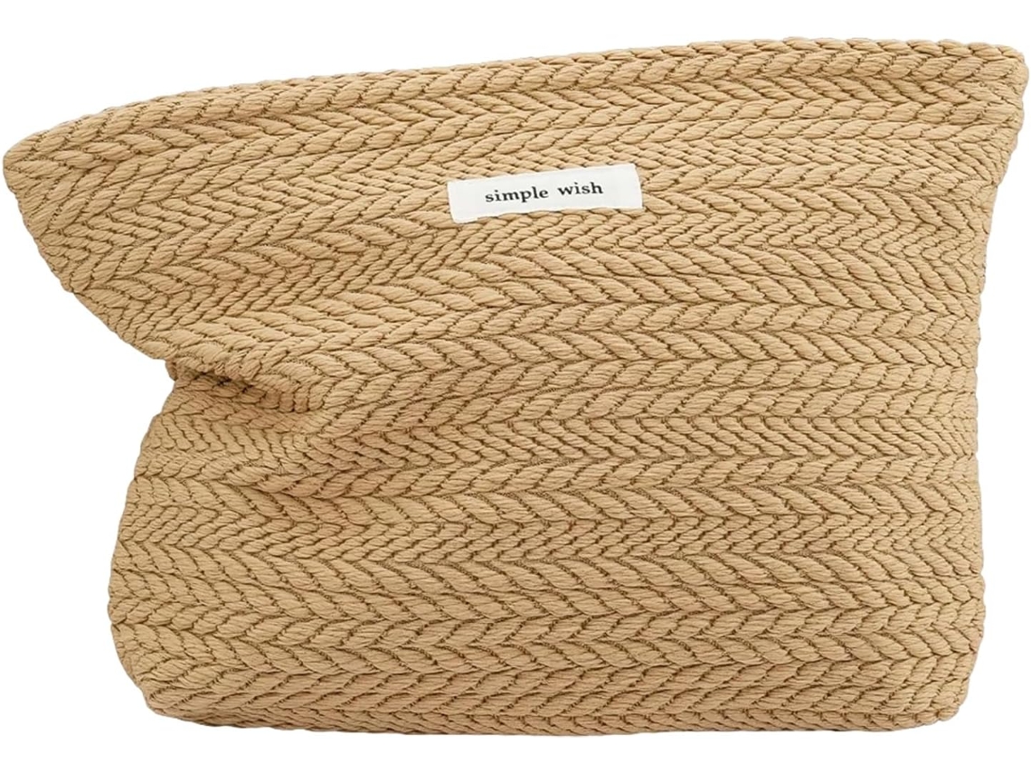 Neceser De Tela Natural Con Cierre Ergonómico, Tejido Espacioso, Unisex, Bolsa