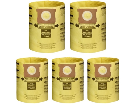5 piezas son adecuadas para Shopvac5-8Gallons accesorios para aspiradoras bolsa de polvo de doble capa amarilla de galón