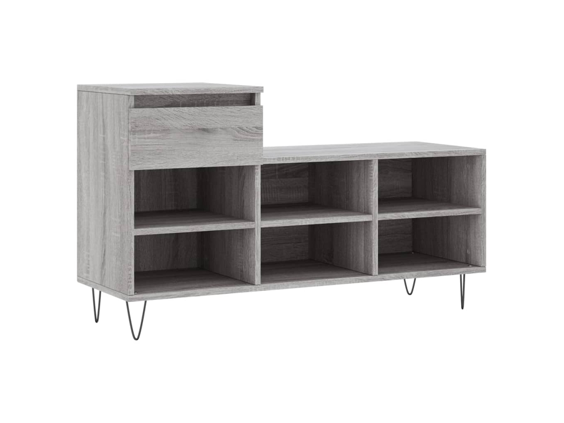 Maison Exclusive - Mueble Zapatero Madera Contrachapada Gris Sonoma 102x36x60 Cm