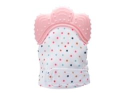 Guante De Silicona Para La Dentición, Seguro Para Bebés, Previene Arañazos, Con Sonido Estimulante, Color Rosa.