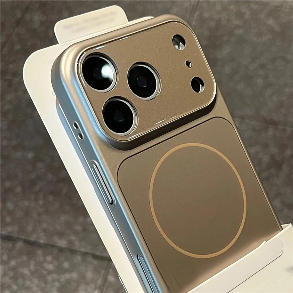 (iphone 13 Dorado) Funda Protectora Rígida De Policarbonato Galvanizado A Prueba De Golpes, Compatible Con La Función Magnética Magsafe