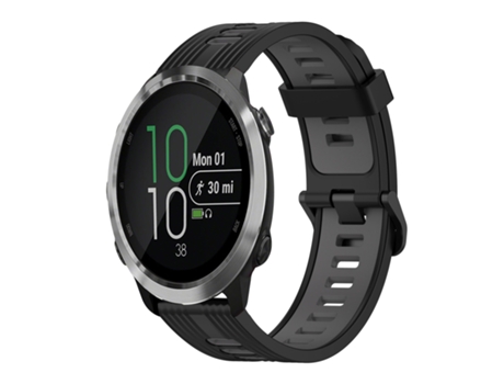 Correa Smartwatch para Garmin Forerunner 645 Music 20mm Patrón Vertical Silicona Bicolor (Negro + Gris)