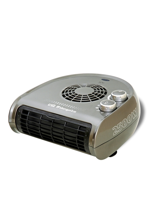 Calefactor Orbegozo Fh 5019 potencia 2500w termostato regulable rejilla frontal giratoria fh5019 plata 2500 5031 2 niveles de ventilador aire