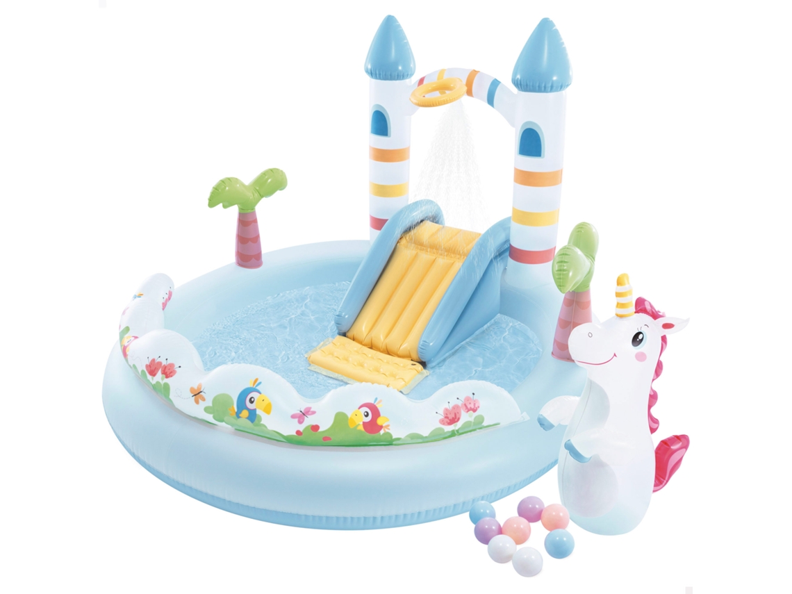 Castillo hinchable de unicornio Intex con tobogán