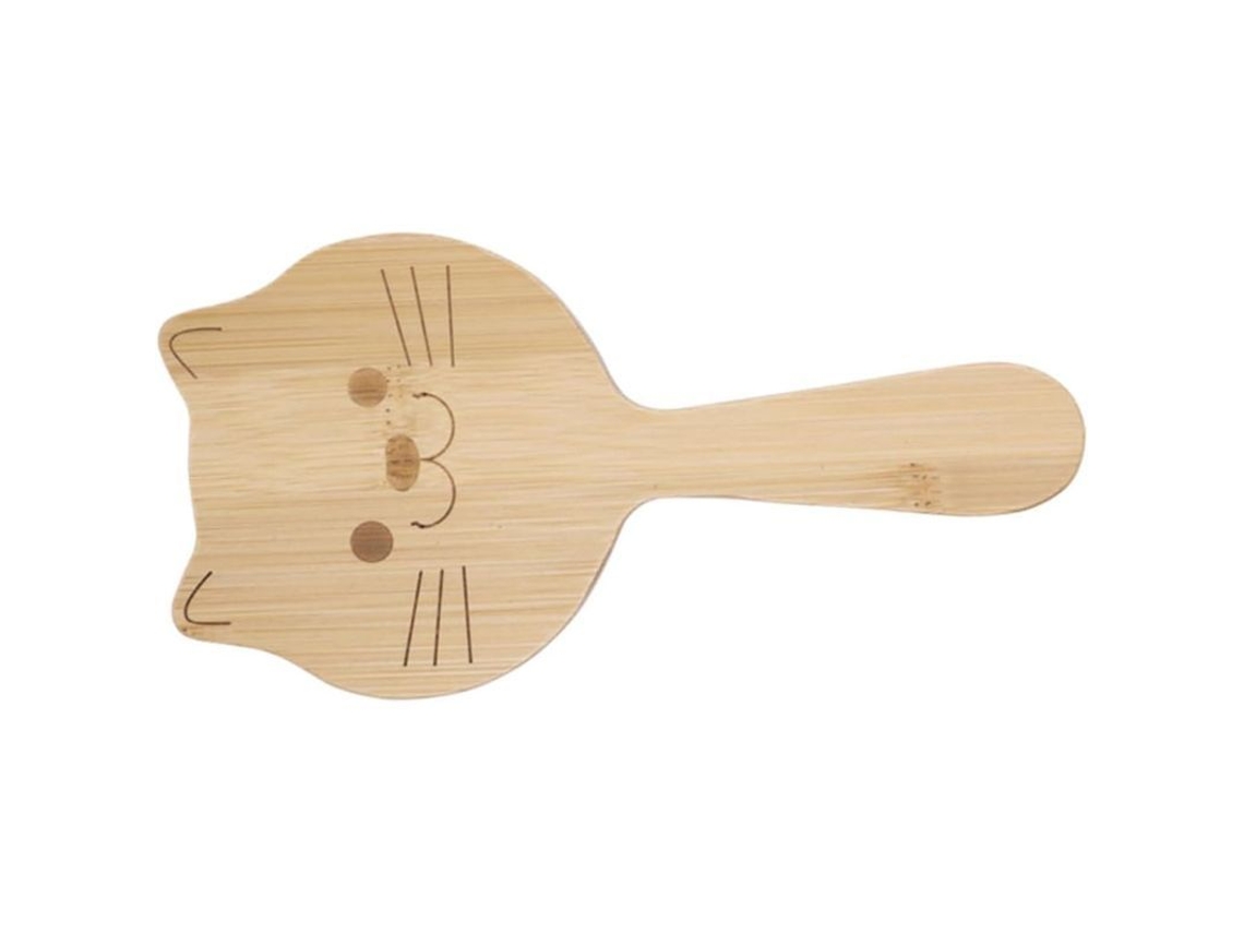 Peine De Bambú Para Mujer Con Diseño De Gato, Peine Suave Para Cabello Seco Y Para Desenredar.