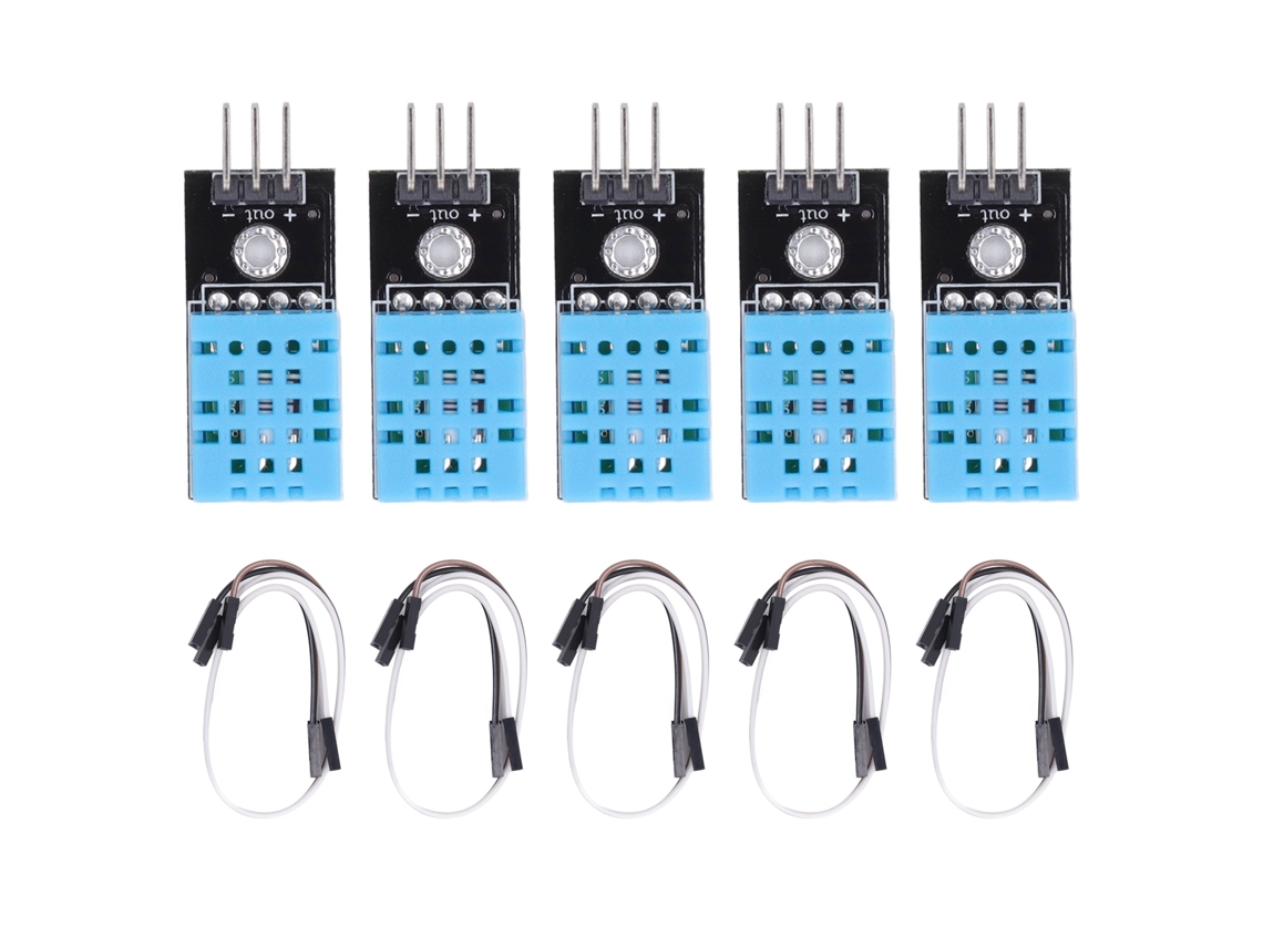 5pcs Sensor De Temperatura Y Humedad Digital Alto Sensibilidad Módulo Para Invernadero Con Cable De Salto