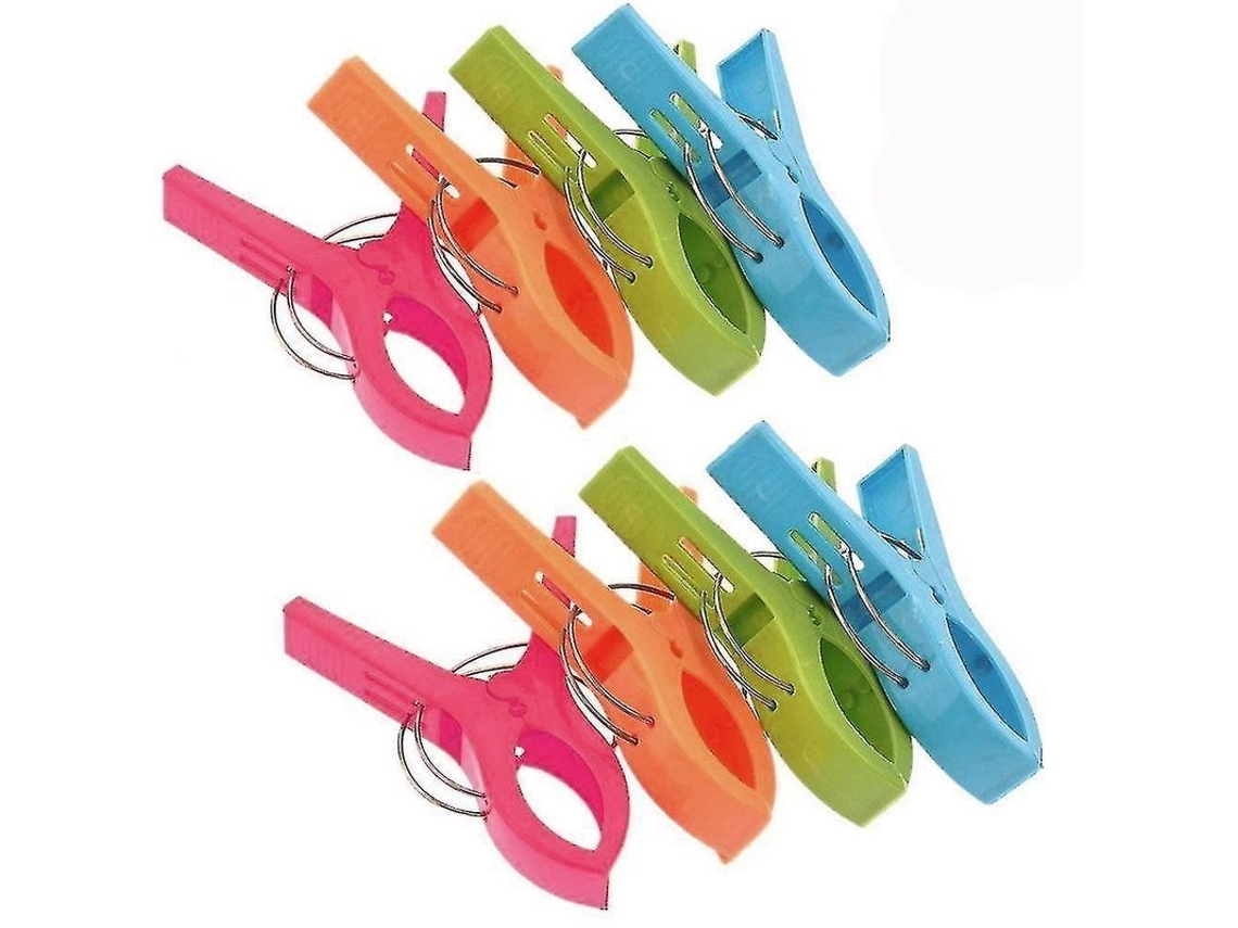 2026-paquete De 8 Clips Plásticos Grandes De Colores Brillantes Para Toallas De Playa Y Hamacas Resistentes Al Viento
