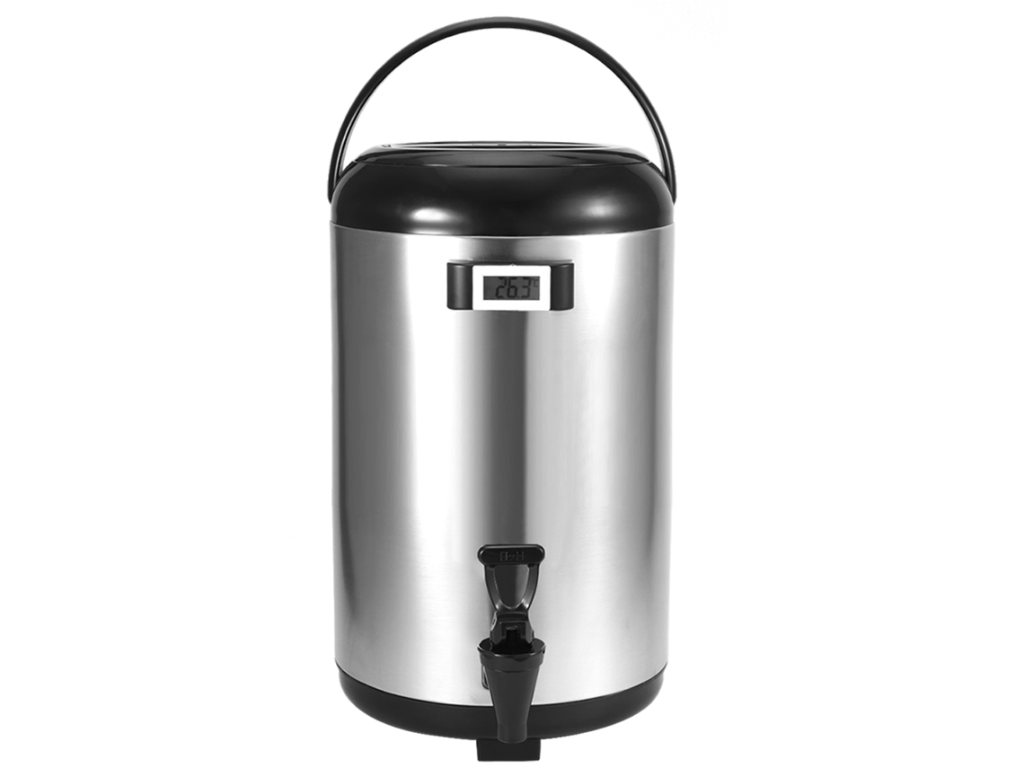 Cubo térmico de acero inoxidable, 12L, para agua caliente, té, café y leche.