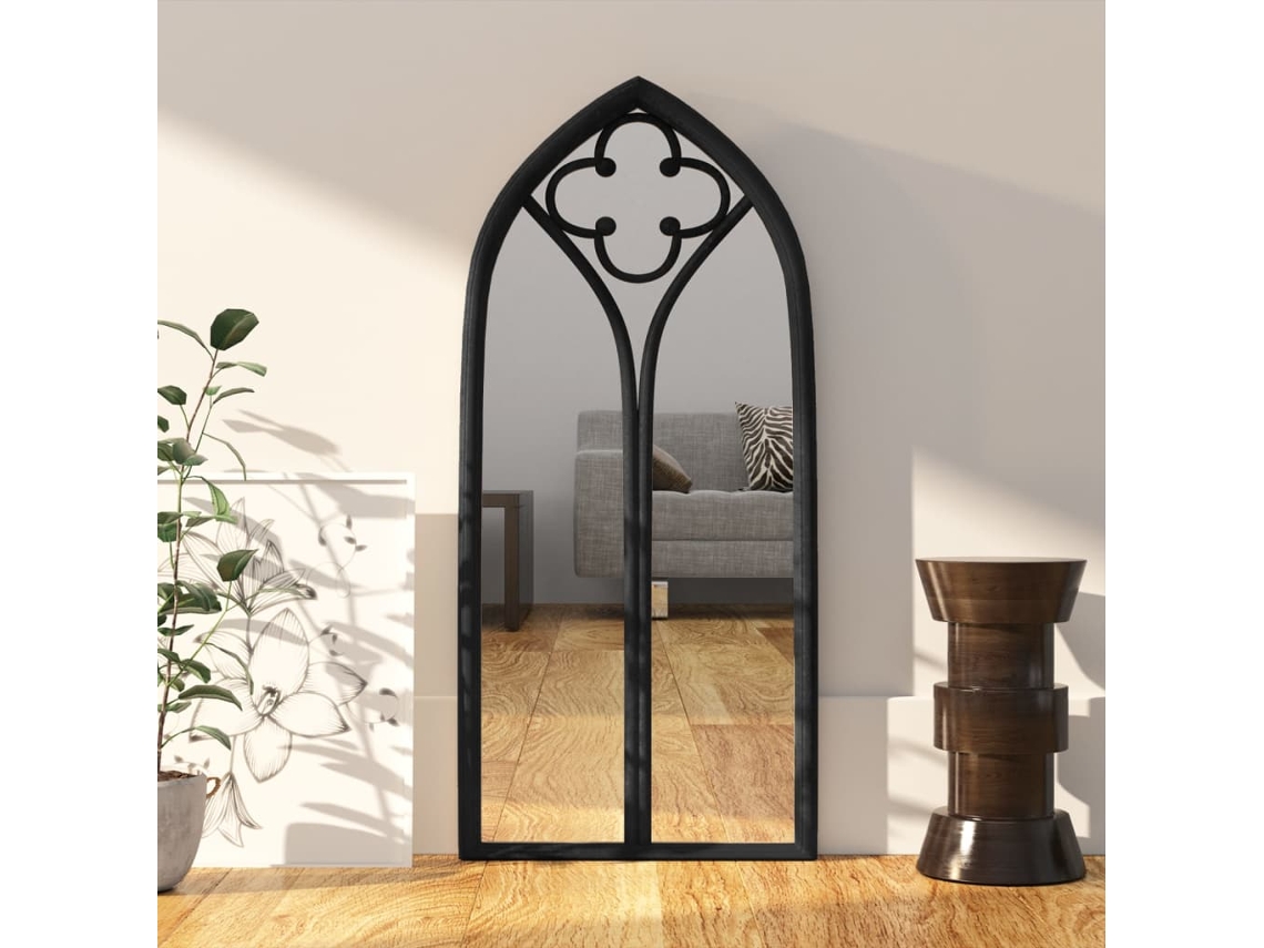 Espejo Hierro Negro Para Uso Interior 100x45 Cm
