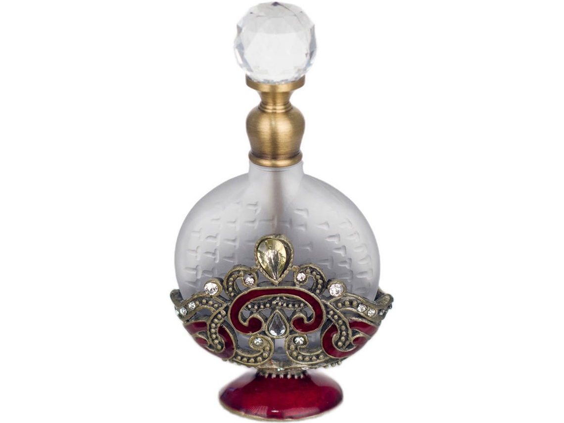 Botella Perfume Dorado de Metal 9X3X5cm Aceite Esencia