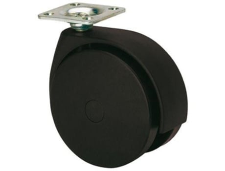 Rueda giratora placa 10dkg100 poliamix negro ALEX