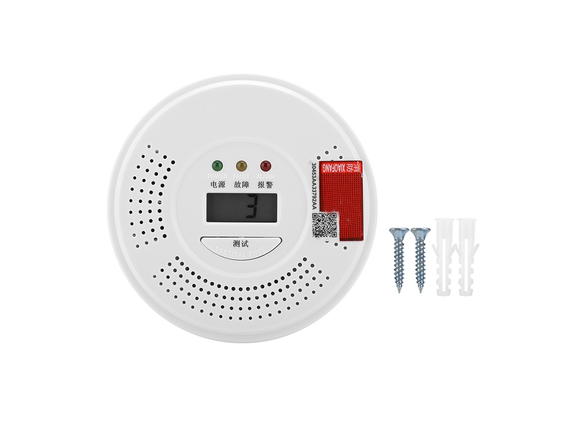 Detector Inteligente De Monóxido De Carbono Con Voz Y Alarma Co Jkd-610 Blanco