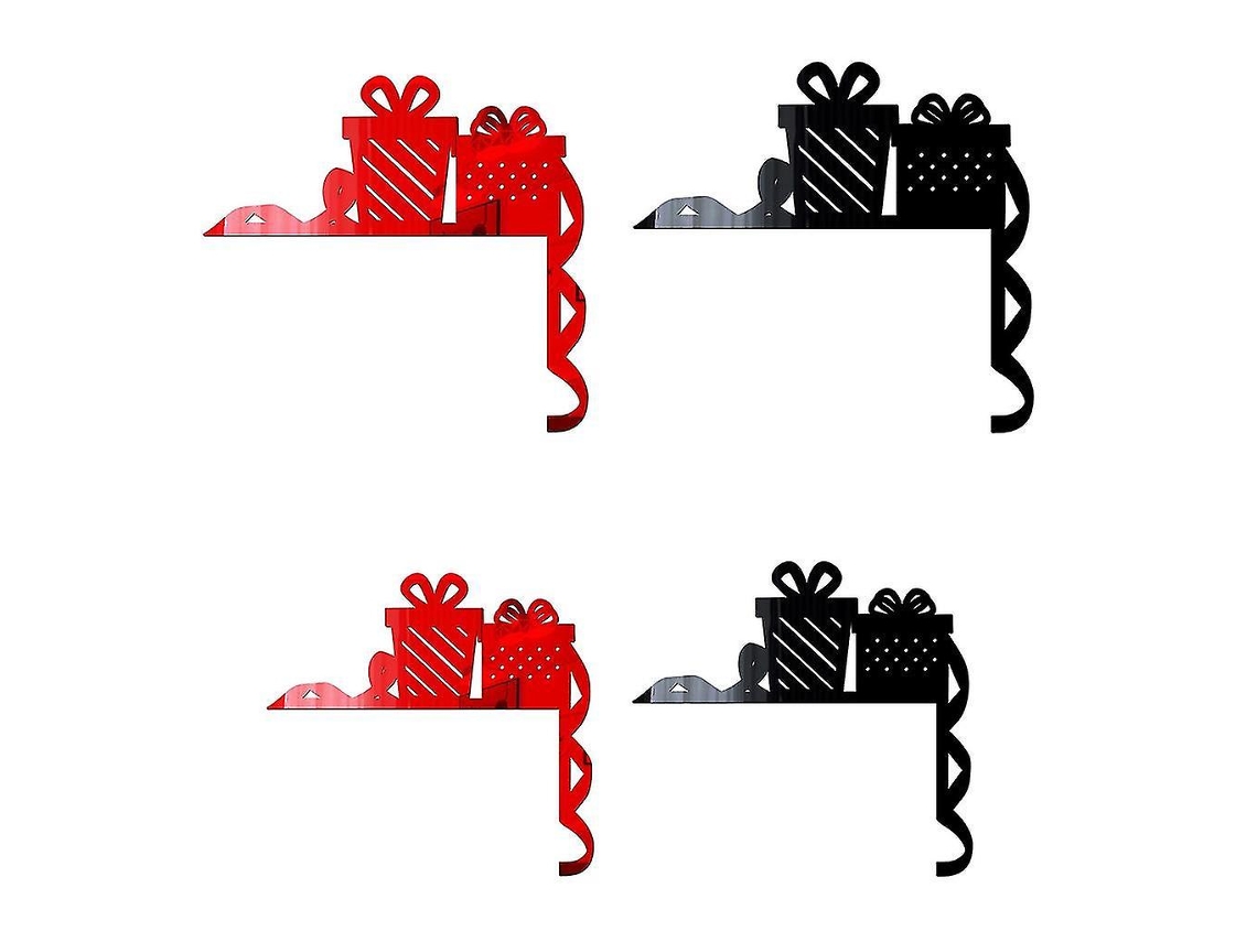 Pegatinas de pared con forma de caja de regalo navideña para interruptor de luz, calcomanías acrílicas Hengjian (4 piezas)
