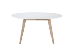 Mesa Extensible Oval Blanca Y Madera Clara L150-200 Leena MILIBOO