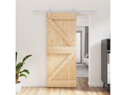 Puerta corrediza | Puerta corredera con herrajes 85x210 cm madera maciza de pino Wsd649792 Lovely Home