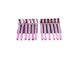 2026-12 Unidades De Pinzas Pico De Pato Profesionales Para Peluquería Portátiles Para Peinar Cabello Grueso Morado Rosa