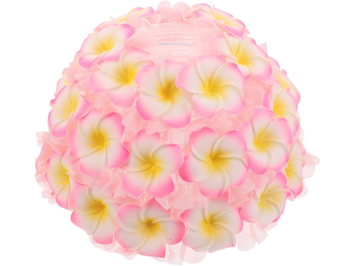 Lámpara De Mesa Con Forma De Campana O Con Diseño Floral 3d De Frangipani En Tela Rosa Suave, Compatible Con Casquillo E27.