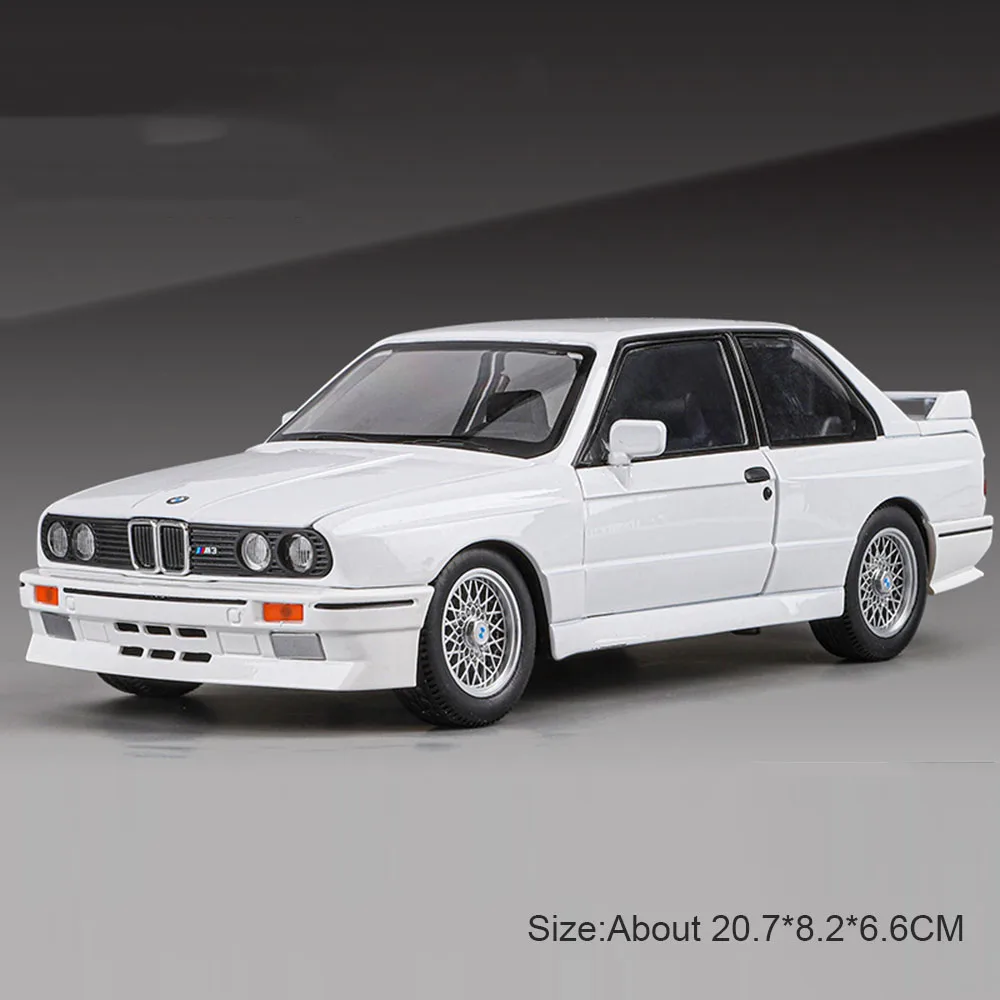 (m3 Blanco) Escala 1:24 - Modelo de coche con funciones de sonido y luz