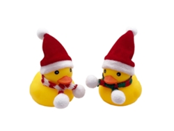 Pato Navideño Amarillo Con Gorro Y Bufanda, Adornos Para El Salpicadero Del Coche, Regalos