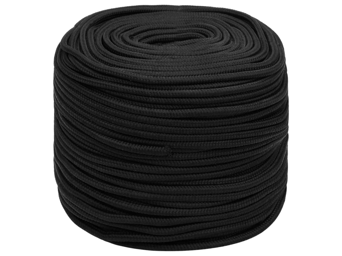 Cuerda para barcos de 10 mm y 100 m, de polipropileno negro, completa HARLANV1