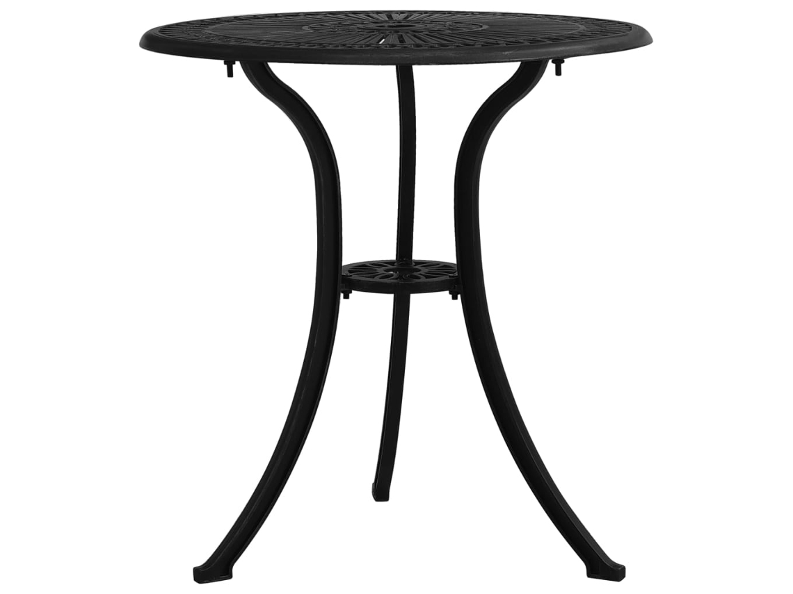 Mesa de jardín de aluminio fundido negro de 62 x 62 x 65 cm, DKD HOME DECOR