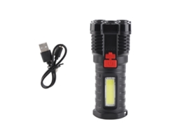 Linterna LED portátil recargable Mali de alto brillo con luz lateral y 4 modos para acampar, hacer senderismo y emergencias.