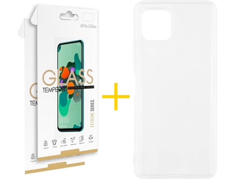 Funda y Protector 2x de Vidrio Samsung Galaxy A22 5G SKYHE Silicona Líquida Transparente