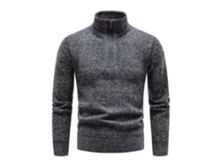 2026-jumper De Punto Para Hombre Con Cremallera Cuello Mock Manga Larga Slim Fit Casual Suéter De Invierno