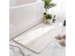 Alfombra de Baño LUUCOZK Antideslizantes Absorbentes Decoración Baño Secado Poliéster Blanco (60x90cm)