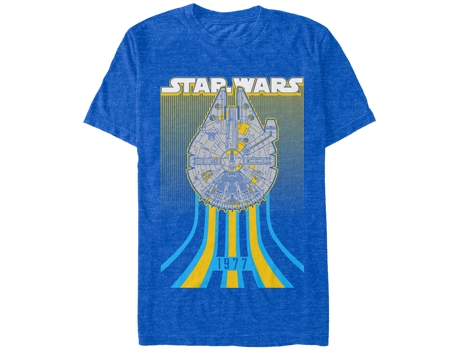 Camiseta Unisexo DEEPSTONE Millennium Falcon 1977 Star Wars brezo real (M)