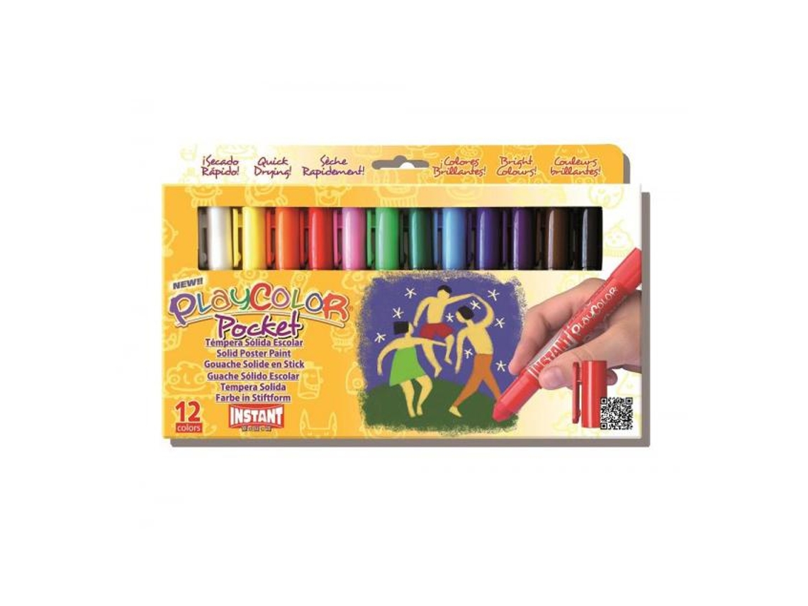 Solid Gouache Bar Instant Pocket Escolar Caja de 12 Colores Surtidosâ
