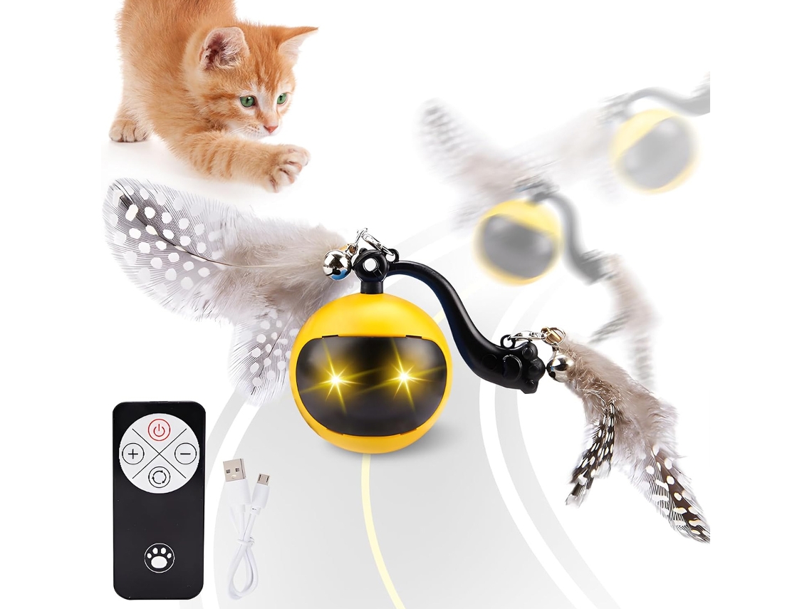 Juguete Interactivo para Gatos, con Plumas Removibles KOFIHETY